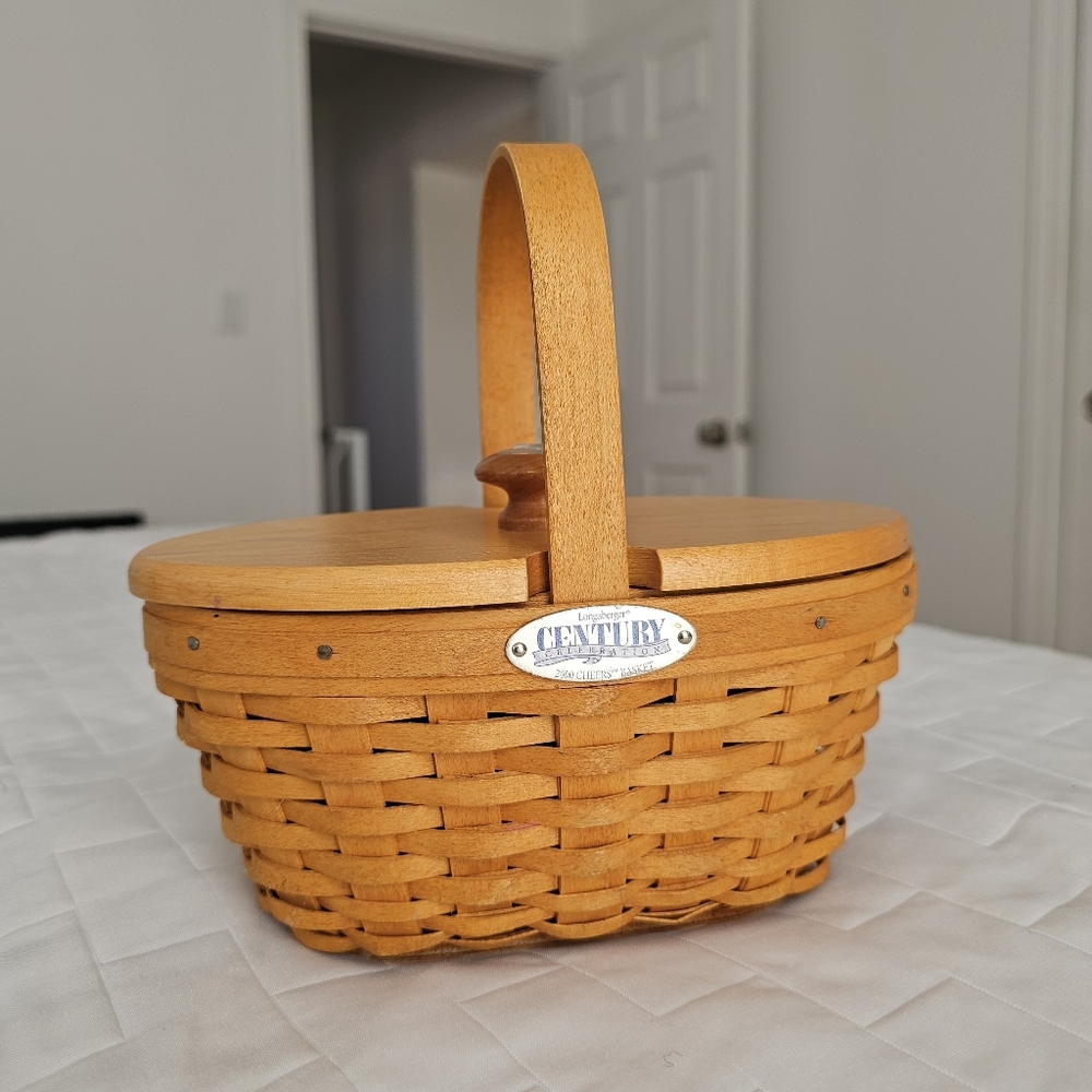 Century Wooden Basket with Handle